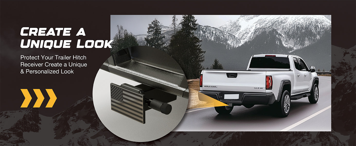 RETRUE Heavy Duty American Flag Trailer Hitch Cover creates a unique look