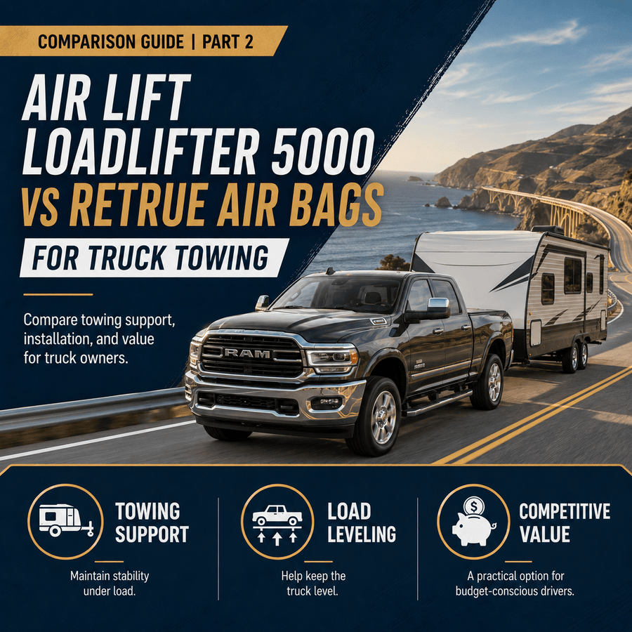 Truck Air Suspension Comparison Guide | Part 2: Air Lift LoadLifter 5000 vs RETRUE Air Bags for Truck Towing - RETRUE