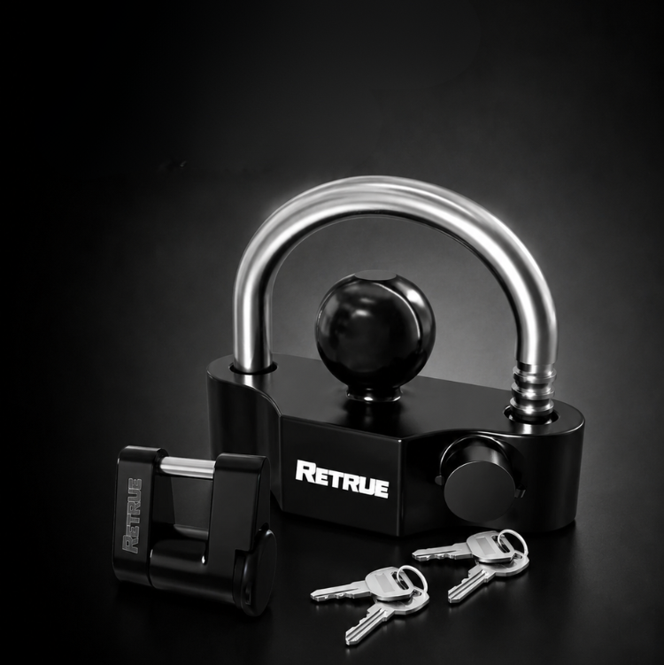 RETRUE trailer coupler lock with keyed-alike security system for RV trailers, boat trailers, utility trailers, anti-theft protection, and secure towing accessories