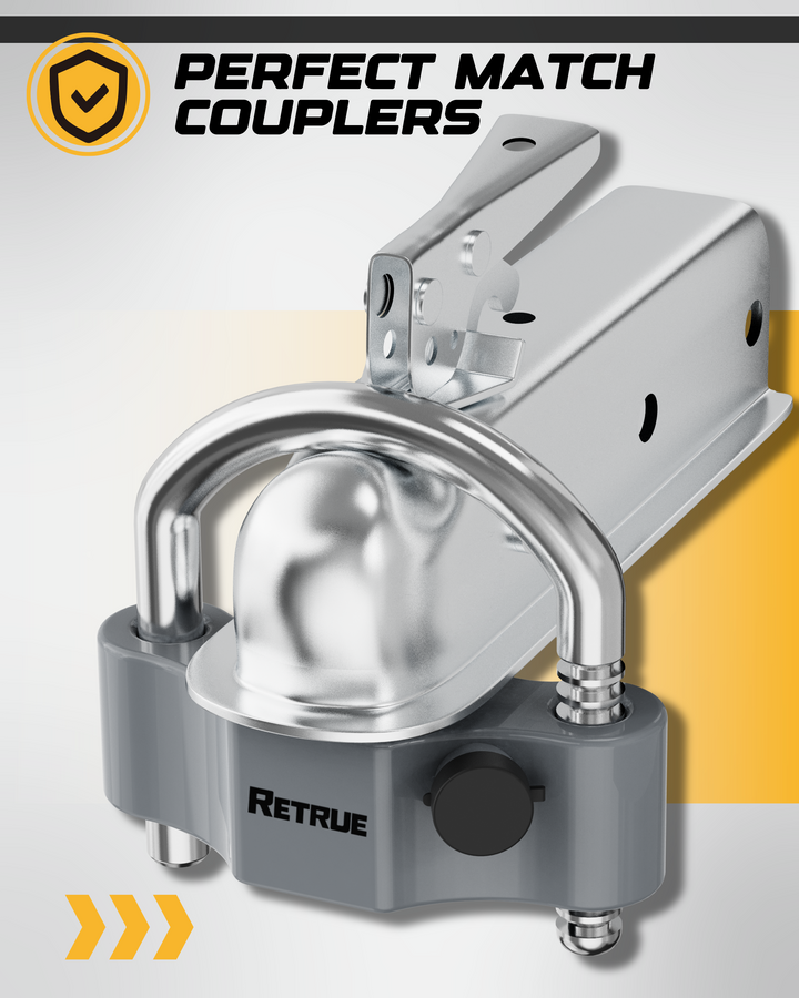 Installation process diagram of Heavy-Duty Universal Widened Coupler Lock.
